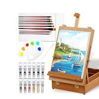 Без бренда «Набор подарочный «Две картинки» 27 предметов: этюдник 35 см из бука, краски акрил 12x12 мл, 2 холста 22x30 на мдф, 10 кистей, мастихин, палитра» в Стерлитамаке в интернет-магазине Без бренда «Набор подарочный «Две картинки» 27 предметов: этюдник 35 см из бука, краски акрил 12x12 мл, 2 холста 22x30 на мдф, 10 кистей, мастихин, палитра» в Стерлитамаке