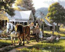 Работа тяжеловозов в деревне