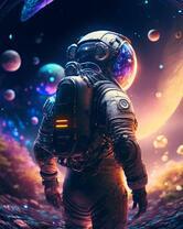 Космонавт и красивый пейзаж