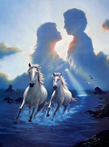 Поцелуй и две белые лошади