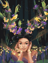 Без бренда «Темноглазая девчонка с цветами и птицами в волосах» в Стерлитамаке