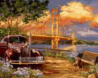 Без бренда «Американский автомобиль на фоне моста через залив» в Стерлитамаке