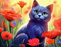 Без бренда «Серый котик и маки» в Стерлитамаке в интернет-магазине  Без бренда «Серый котик и маки» в Стерлитамаке