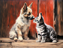 Без бренда «Знакомство котенка и щенка» в Стерлитамаке в интернет-магазине  Без бренда «Знакомство котенка и щенка» в Стерлитамаке