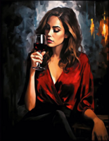 Без бренда «Девушка в красном платье с бокалом вина» в Стерлитамаке